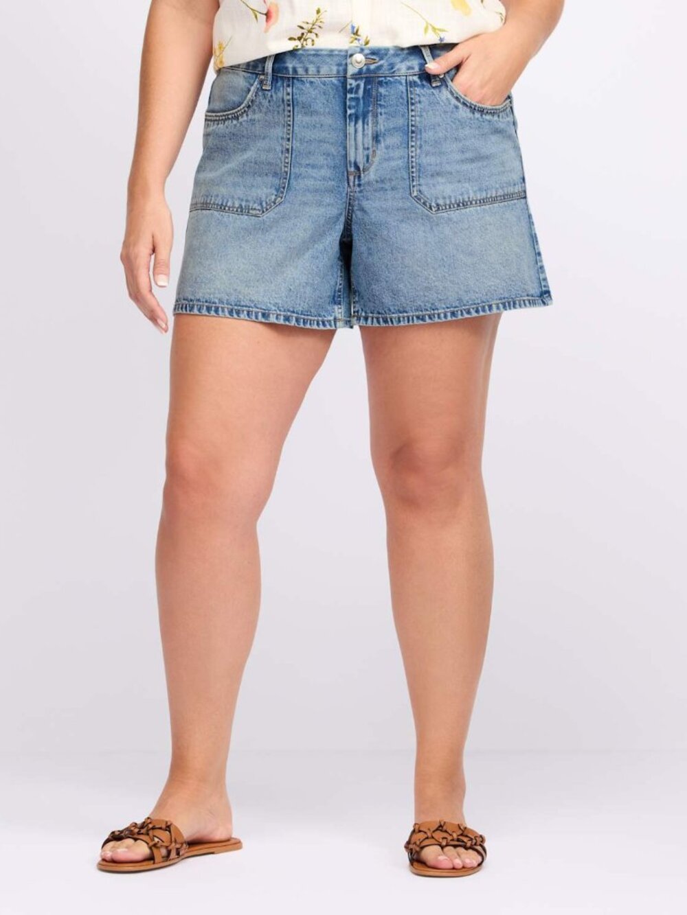 Market & Spruce Jordan Vintage Stretch Denim Short Blue High Rise Plus 22W